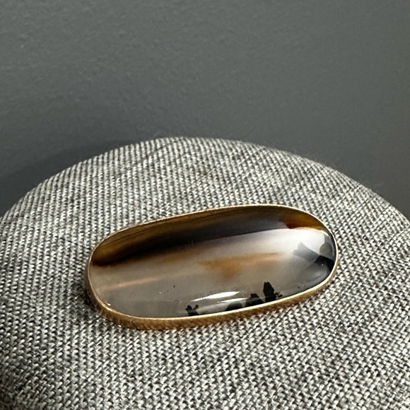 Antique Agate Gold Filled Brooch Pin-Edwardian Era Fine Brooch - Picture 4 of 5